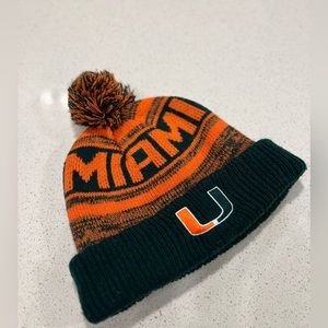 University of Miami Hurricane￼s captivating headwear Knit Hat Beanie Pom Pom